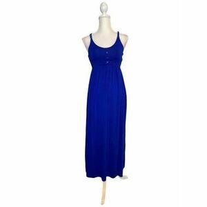Cynthia Rowley Royal Blue Strap Maxi Dress Design High Waist sz xs